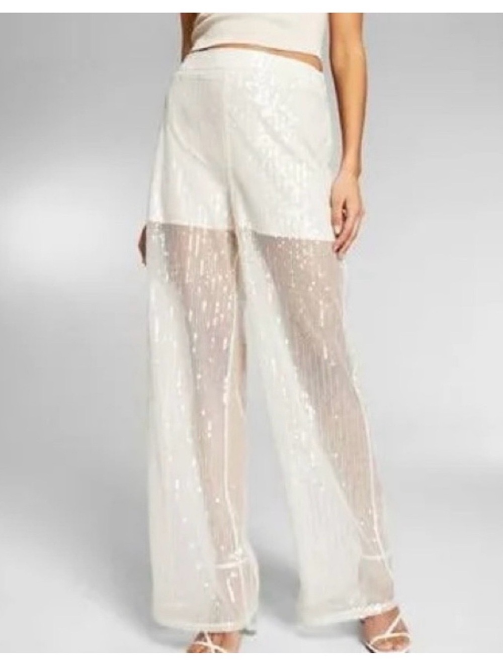 Jeannie Mai INC International Concepts Sequin Wide-Leg Pants 6P